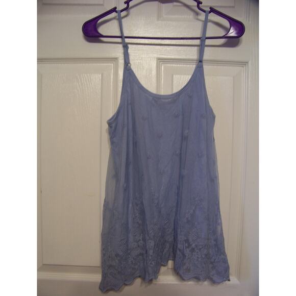 American Rag Junior Croquis Blue Spaghetti Strap Embroidered Camisole Size XS - Picture 2 of 2